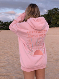Damen Hoodie Sommer – Leichter Kapuzenpulli in Übergröße für heiße Tage – Rosa