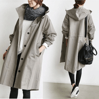 Damen Wasserdichte Funktions-Windjacke mit Kapuze – Hellgrau