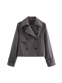Damen Wasserdichter Trenchcoat | Mit Gürtel Manschetten und Reverskragen – Grau