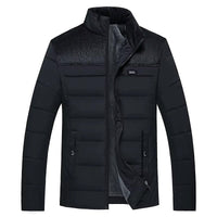 Isolierte Herren-Pufferjacke mit hohem Kragen – Schwarz
