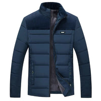 Isolierte Herren-Pufferjacke mit hohem Kragen – Blau
