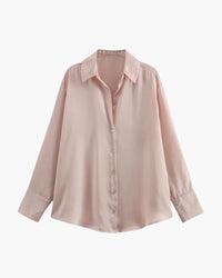 Damen Geknöpft Kragen Bluse – Rosa