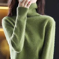 Letizia - Stilvoller Rollkragenpullover – Grün