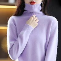 Letizia - Stilvoller Rollkragenpullover – Lavendel
