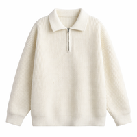 Ruben | Pullover mit Quarter-Zip – Elfenbeinweiß