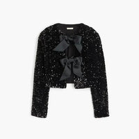 Glamouröse Damen-Paillettenjacke mit Glitzereffekt – Schwarz