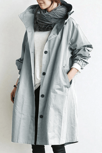 Damen Wasserdichte Funktions-Windjacke mit Kapuze – Anthrazit