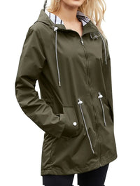 Wasserdichte Damen Regenjacke mit Kapuze - Winddicht & Atmungsaktiv für Herbst/Winter – Grau