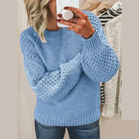Kelly - Klassischer Wollpullover – Baby Blau