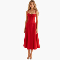 Elegantes Damen Taillenkleid – Rot