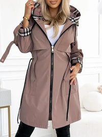 Romy | Lange Sportlich-Chice Jacke – Braun
