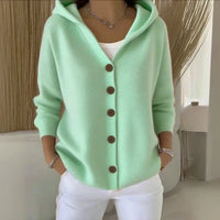 Elke | Kuschelige Kapuzen Strickjacke – Grün