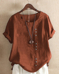 Jessica | Atmungsaktives und leichtes Sommer T Shirt – Braun