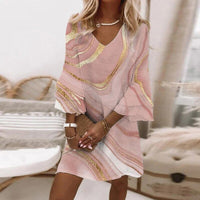 Kleid mit zeitlosem Muster – Hellrosa