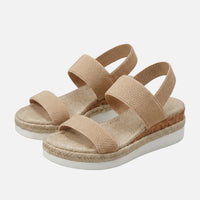 Dagmar | Damen Jute Plateausandalen Espadrille-Stil – Jute Plateau Espadrilles – Khaki
