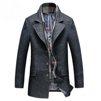 Herren Wollmantel Klassisch - Elegante Wintermode mit Innenfutter – Grau