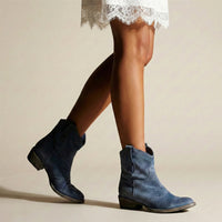 Stefanie | Damen Lässige Knöchelhoche Stiefeletten – Blau