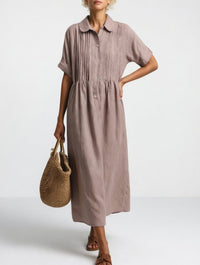 Clara | Bequemes Kleid mit lockerer Passform für jeden Tag – Khaki