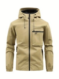 Iretalia | Stylische wasserdichte Windbreaker-Jacke für Männer mit Kapuze – Khaki