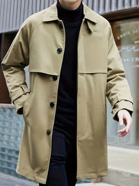 Clisitha | Eleganter britisch inspirierter mittellanger Trenchcoat – Stilvolle Vielseitigkeit für Herren – Khaki