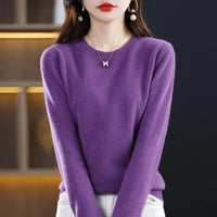 Daniela | Klassischer warmer Baumwollpullover – Lila