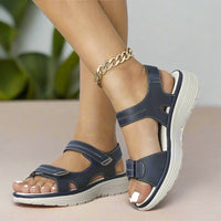 Plateau Sandalen für Damen – Bequeme Sommer-Sandalen für breite Füße – Blau