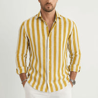 Scott | Herren Gestreiftes Button-Down Hemd – Gelb