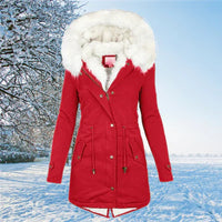 VICTORIA  - Winter Fellfutter Parka Jacke  Für Frauen – Rot