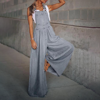 Lässiger Damen Denim Overall - Bequemer Einteiler für Frauen – Grau