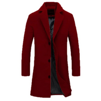 Herren Wintermantel - Eleganter Wollmantel mit warmer Fütterung für Business & Freizeit – Rot