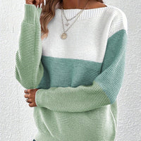 Birte | Vielseitiger Langarm Strickpullover – Grün