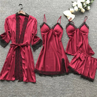 Sarina - Satin-Pyjama-Set – Rot