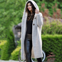 Lange Strickjacke Damen mit Kapuze | Grob Gestrickt Cardigan für Herbst und Winter | Stilvolle Wärme und Komfort – Beige