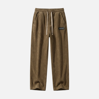 Oskar | Herren Leichte Casual Cordhose Kordelzug Taschen – Cord Hose Herren – Braun