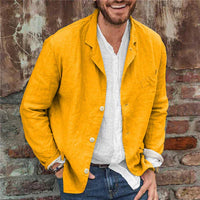 Michael | Leichter Baumwollblazer – Gelb