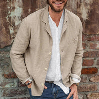 Michael | Leichter Baumwollblazer – Khaki