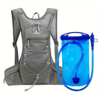 Leichter Sportrucksack – atmungsaktiv und wasserabweisend, ideal zum Joggen und Wandern – Grau (mit 1 Liter Flüssigkeitsblase)