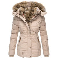 Lasione | Warmer pelzgefütterter Wintermantel – Beige