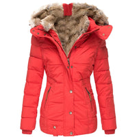 Lasione | Warmer pelzgefütterter Wintermantel – Rot