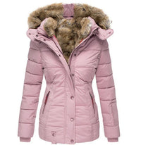 Lasione | Warmer pelzgefütterter Wintermantel – Rosa