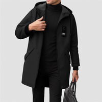 Liam Herren-Softshelljacke – Minimalistischer Kapuzenmantel mit Reißverschluss – Schwarz