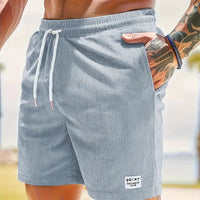 Joshua | Herren Legere strukturierte Shorts – Hellblau