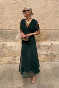 Livia | Elegantes Maxikleid für Frauen – Flaschengrün