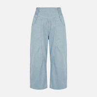 Karin | Damen Locker Geschnittene Leinen Weites Bein Taschen – Leinen Wide Leg – Blau