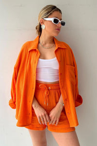 Heidi-Mode | Passforma Langarmshirt und Passende Shorts für Frauen Siena – Orange