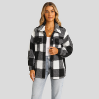 Lorren | Gemusterte Jacke mit Knopfleiste für Herbst & Winter – Schwarz