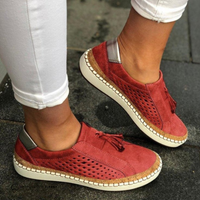 Lilian | Damen Plattform Schuhe Slip-On Erhöht Komfort Modern Trend – Rot