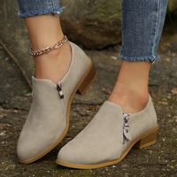 Sommerliche Stiefeletten für Damen - Bequeme Stiefel mit Reißverschluss – Apricot