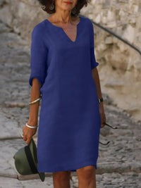 FELINE - GERADE GESCHNITTENES KLEID – Marine