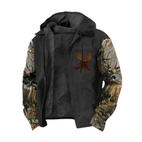 Herren Vintage Fleece Jacke - Warme Outdoor Kollektion – Schwarz